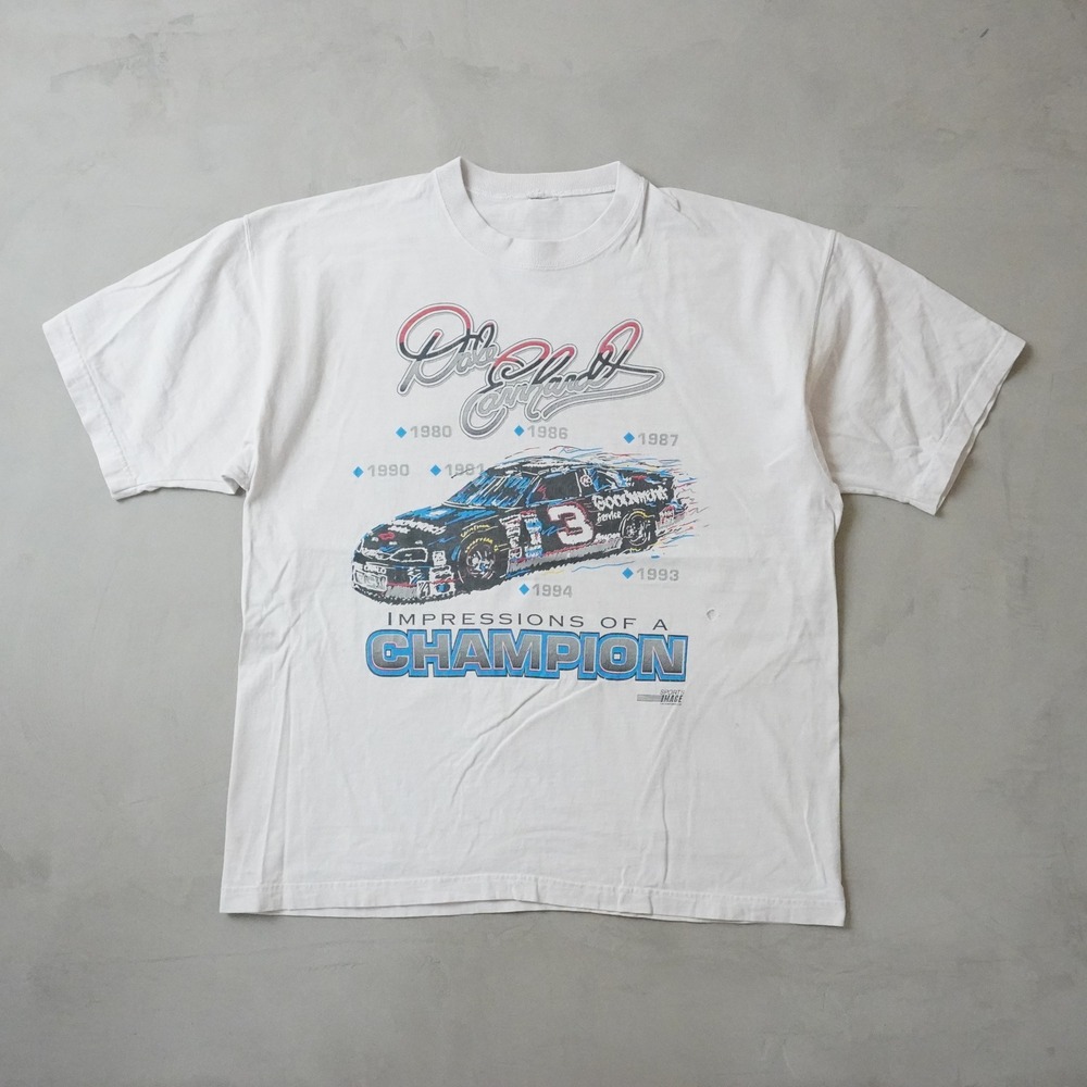 Vintage Dale Earnhardt T-Shirt XL Mens 90s White NASCAR Winston Cup Champion #3